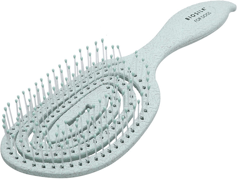 BioSilk for Dogs Eco-Friendly Grooming Brush for Dogs in Mint Green | Easy to Hold Ergonomic Handle Dog Brushes| Best Pet Brush for Dog Grooming and Detangling Animals & Pet Supplies > Pet Supplies > Dog Supplies BioSilk Detangling Pin Brush  