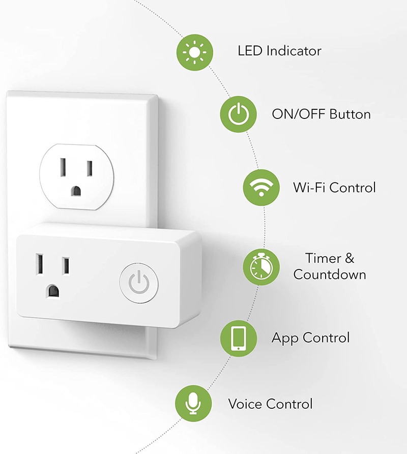 BN-LINK WiFi Heavy Duty Smart Plug Outlet, No Hub Required with Energy Monitoring and Timer Function, White, Compatible with Alexa and Google Assistant, 2.4 Ghz Network Only (4 Pack) Home & Garden > Kitchen & Dining > Kitchen Appliances BN-LINK   