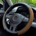BOKIN Leather Steering Wheel Cover with Beathable Microfiber and Viscose for Men Women,Anti-Slip, Odorless,Universal 15 Inch Black Car Wheel Protector Vehicles & Parts > Vehicle Parts & Accessories > Vehicle Maintenance, Care & Decor > Vehicle Decor > Vehicle Steering Wheel Covers BOKIN New Cayenne  