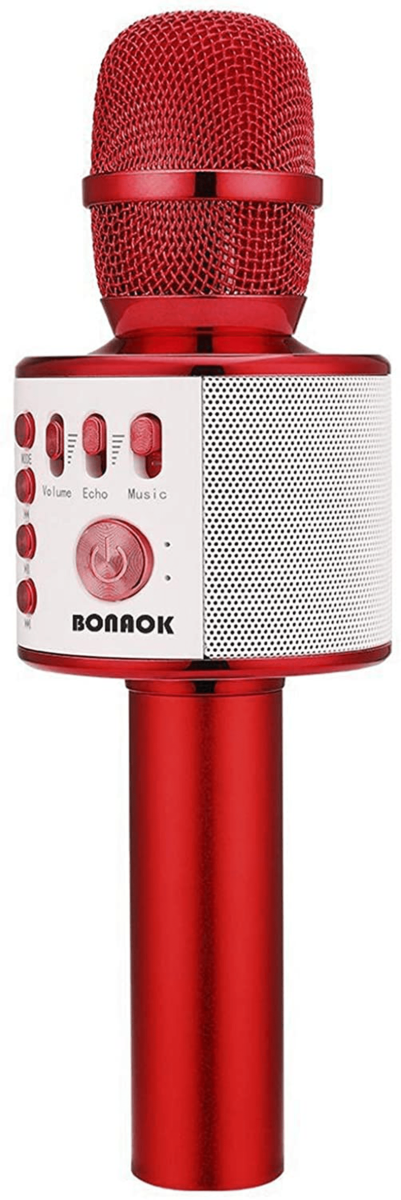 BONAOK Wireless Bluetooth Karaoke Microphone,3-in-1 Portable Handheld Karaoke Mic Speaker Machine Home Party Birthday for All Smartphones PC(Q37 Rose Gold) Electronics > Audio > Audio Components > Microphones BONAOK red  