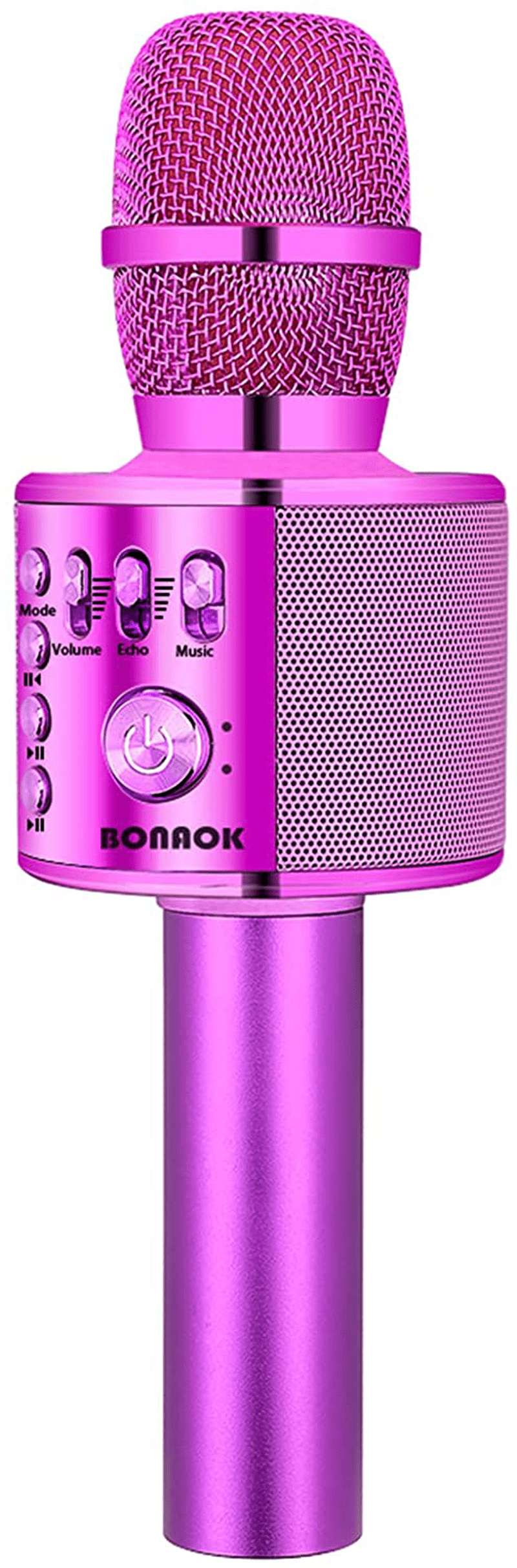BONAOK Wireless Bluetooth Karaoke Microphone,3-in-1 Portable Handheld Karaoke Mic Speaker Machine Home Party Birthday for All Smartphones PC(Q37 Rose Gold) Electronics > Audio > Audio Components > Microphones BONAOK purple  