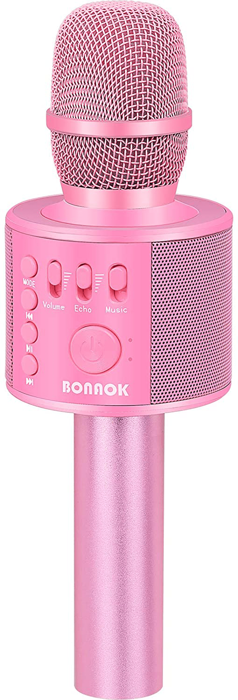 BONAOK Wireless Bluetooth Karaoke Microphone,3-in-1 Portable Handheld Karaoke Mic Speaker Machine Home Party Birthday for All Smartphones PC(Q37 Rose Gold) Electronics > Audio > Audio Components > Microphones BONAOK pink  