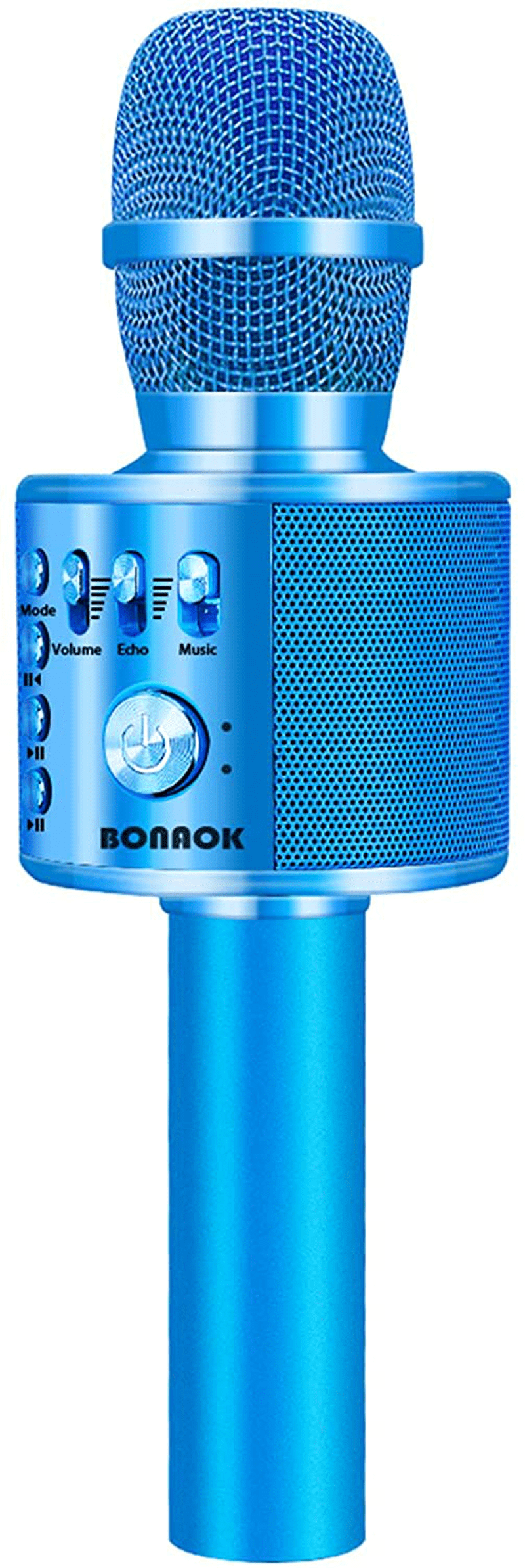 BONAOK Wireless Bluetooth Karaoke Microphone,3-in-1 Portable Handheld Karaoke Mic Speaker Machine Home Party Birthday for All Smartphones PC(Q37 Rose Gold) Electronics > Audio > Audio Components > Microphones BONAOK blue  