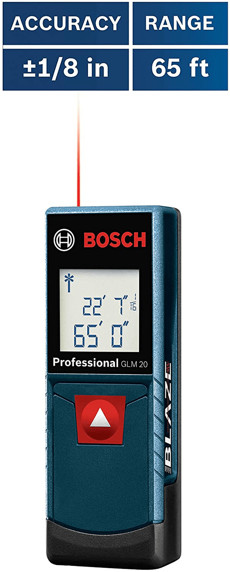 Bosch GLM20 Blaze 65ft Laser Distance Measure With Real Time Measuring Hardware > Tools > Measuring Tools & Sensors BOSCH   