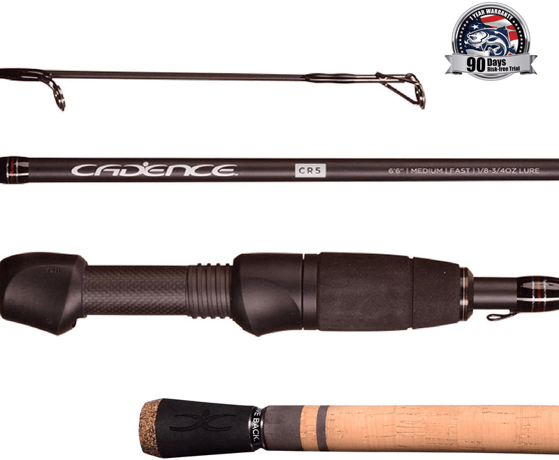Cadence Spinning Rod,CR5-30 Ton Carbon Casting and Ultralight Fishing Rod,Fuji Reel Seat,Durable Stainless Steel Heat Dissipation Ring Line Guides with SiC Inserts,Strongest and Sensitive Action Rods Sporting Goods > Outdoor Recreation > Fishing > Fishing Rods Cadence 6'0"-Light-Moderate Fast-2 Piece  