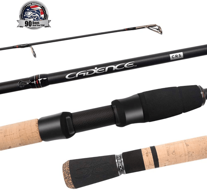 Cadence Spinning Rod,CR5-30 Ton Carbon Casting and Ultralight Fishing Rod,Fuji Reel Seat,Durable Stainless Steel Heat Dissipation Ring Line Guides with SiC Inserts,Strongest and Sensitive Action Rods Sporting Goods > Outdoor Recreation > Fishing > Fishing Rods Cadence 7'0"-Medium-Fast-2 Piece  