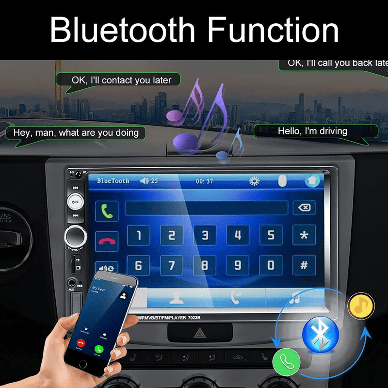 CAMECHO 7" Double Din Car Stereo Audio Bluetooth MP5 Player USB FM Multimedia Radio+ 4 LED Mini Backup Camera with Steering Wheel Remote Support Mobile Phone Synchronization (Used in Android /iOS) Vehicles & Parts > Vehicle Parts & Accessories > Motor Vehicle Electronics CAMECHO   
