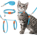 Cat Harness and Leash Set - Escape Proof H Shaped Harness with Leash, Adjustable Lightweight Safe Harness for Cats Outdoor Walking Animals & Pet Supplies > Pet Supplies > Cat Supplies > Cat Apparel Mihachi Blue w/ Pineapple Pattern  