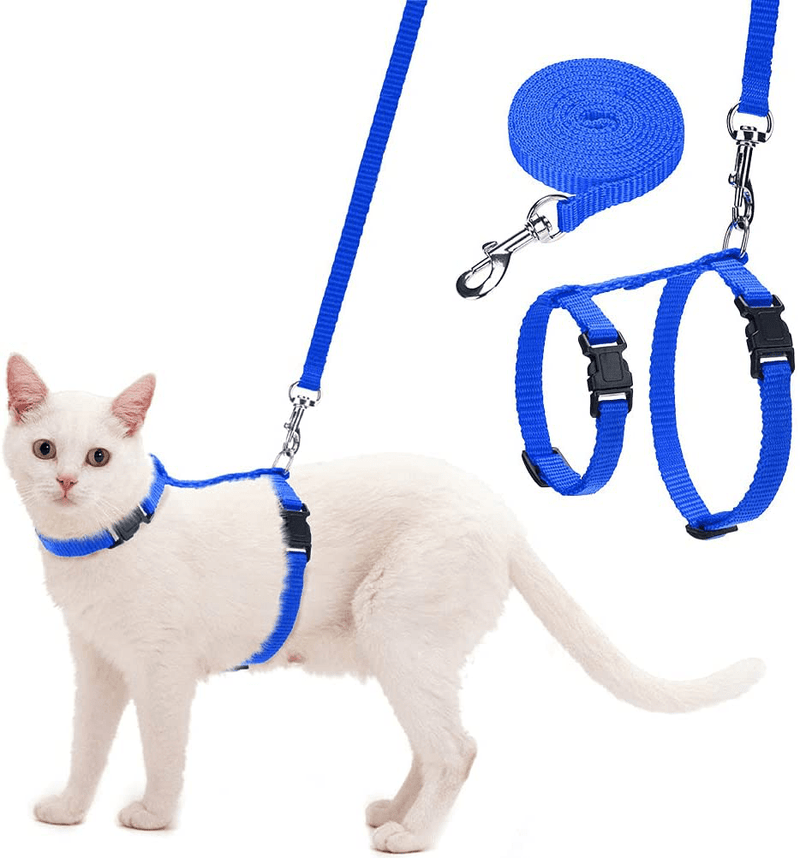 Cat Harness and Leash Set - Escape Proof H Shaped Harness with Leash, Adjustable Lightweight Safe Harness for Cats Outdoor Walking Animals & Pet Supplies > Pet Supplies > Cat Supplies > Cat Apparel Mihachi Blue  