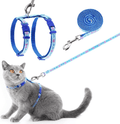 Cat Harness and Leash Set - Escape Proof H Shaped Harness with Leash, Adjustable Lightweight Safe Harness for Cats Outdoor Walking Animals & Pet Supplies > Pet Supplies > Cat Supplies > Cat Apparel Mihachi Blue w/ pattern  