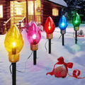 Christmas Lights Jumbo C9 Outdoor Lawn Decorations with Pathway Marker Stakes, 8.5 Feet C7 String Lights Covered Jumbo Multicolored Light Bulb, for Holiday Time Outside Yard Garden Decor, 5 Lights Home & Garden > Decor > Seasonal & Holiday Decorations& Garden > Decor > Seasonal & Holiday Decorations Brightown Multicolor  