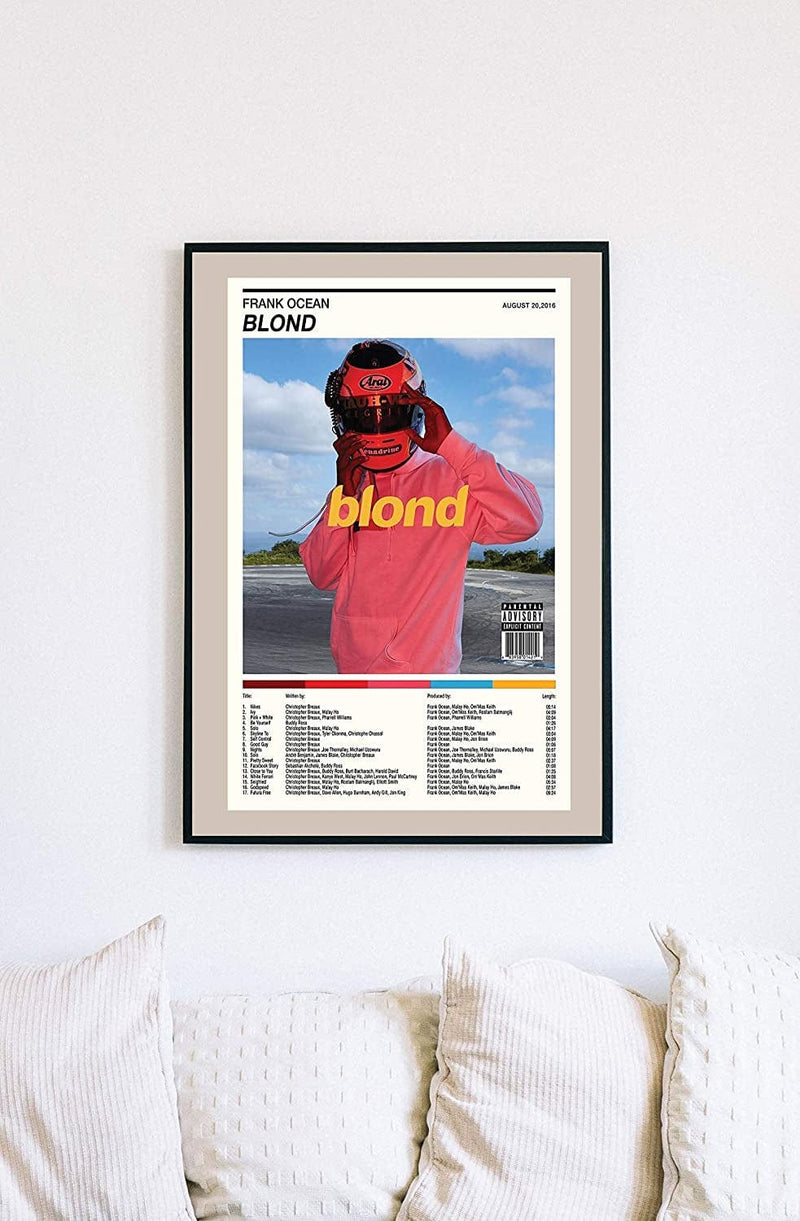 Frank Ocean - Blond Album Poster Print with Track List and Color Tiles - 11" X 17" Inches Ready to Frame - Wall Art (2) Home & Garden > Decor > Artwork > Posters, Prints, & Visual Artwork Generic   