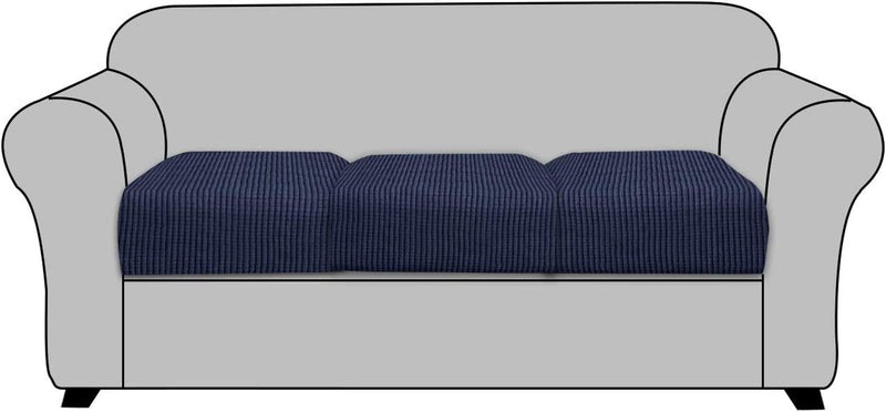 Couch Cushion Covers NORTHERN BROTHERS Stretch Sofa Cushion Covers Spandex Sofa Couch Seat Covers for 3 Cushion Couch Cushion Slipcovers Covers for Living Room (3 Piece Seat Cushion Covers, Beige) Home & Garden > Decor > Chair & Sofa Cushions NORTHERN BROTHERS Navy Large 