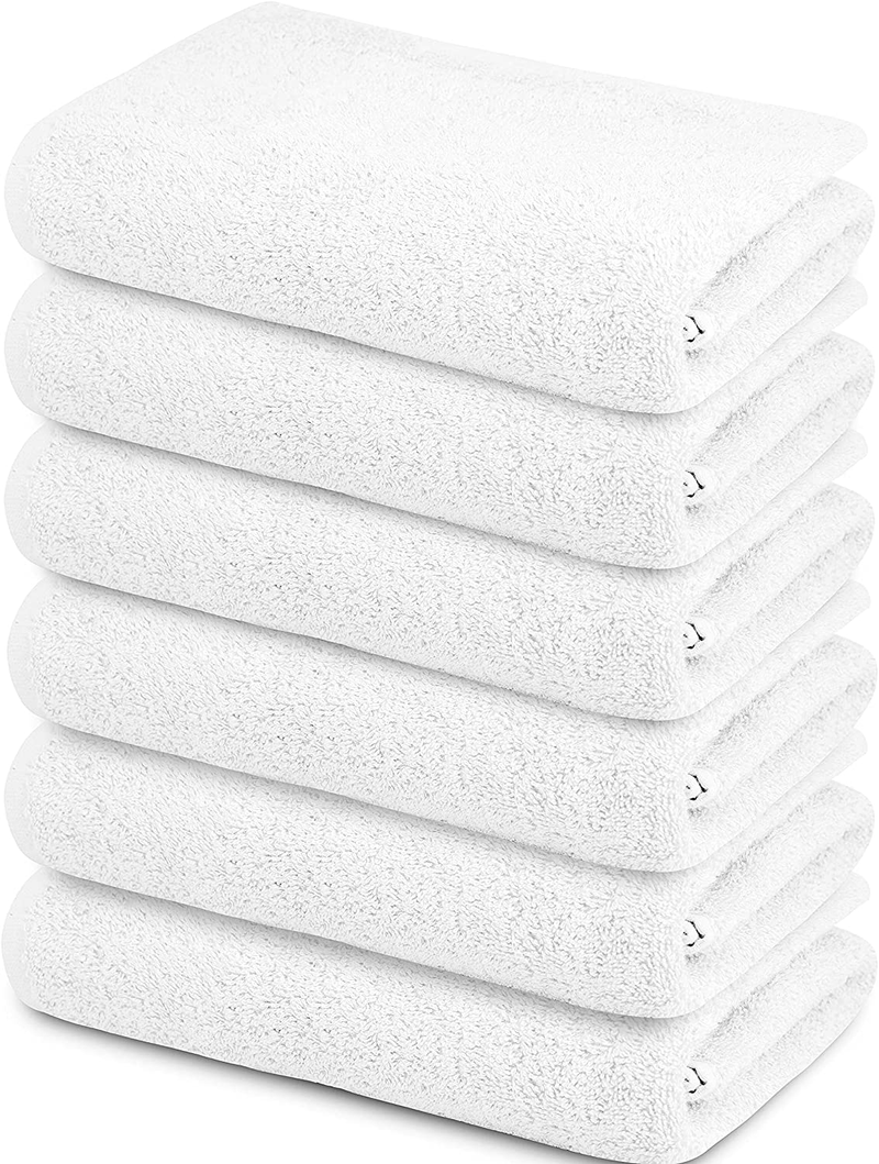 100% Cotton Bath Towels Set 22"x44" Pack of 6 White Economical Towels Ultra Soft Bath Towels Gym Spa Hotel Bath Towel Ring Spun Cotton Bath Towel Home & Garden > Linens & Bedding > Towels SIMPLY LOFTY White 22x44 - Pack of 6 