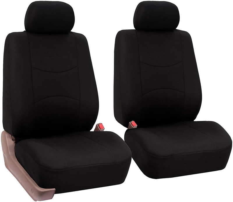 FH Group Universal Fit Flat Cloth Pair Bucket Seat Cover, (Black) (FH-FB050102, Fit Most Car, Truck, Suv, or Van) Vehicles & Parts > Vehicle Parts & Accessories > Motor Vehicle Parts > Motor Vehicle Seating FH Group Black  