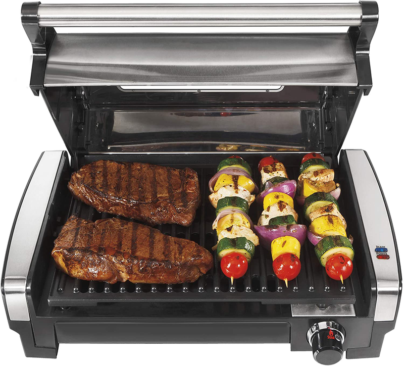 Hamilton Beach Electric Indoor Searing Grill with Viewing Window and Removable Easy-to-Clean Nonstick Plate, 6-Serving, Extra-Large Drip Tray, Stainless Steel (25361) Home & Garden > Kitchen & Dining > Kitchen Tools & Utensils > Kitchen Knives Hamilton Beach Searing Grill with Window Grill 