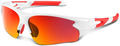 Polarized Sports Sunglasses for Men Women Youth Baseball Fishing Cycling Running Golf Motorcycle Tac Glasses UV400 Sporting Goods > Outdoor Recreation > Cycling > Cycling Apparel & Accessories Bea·CooL White/Revo Black Red  