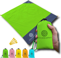 ECCOSOPHY Sand Proof Beach Blanket - 100% Waterproof Picnic Blanket 60x55 - Outdoor Compact Pocket Blanket - Lightweight Ground Cover for Hiking, Camping, Festivals, Sports, Travel- with Bag & Stakes Home & Garden > Lawn & Garden > Outdoor Living > Outdoor Blankets > Picnic Blankets ECCOSOPHY Green  