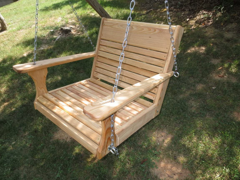 Cypress Porch Chair Swing, Larger Chair Swing, Super Swing, Larger Adult Swing Home & Garden > Lawn & Garden > Outdoor Living > Porch Swings Wood Tree Swings   