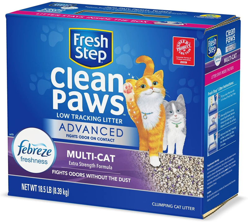 Fresh Step Advanced Clumping Cat Litter Animals & Pet Supplies > Pet Supplies > Cat Supplies > Cat Litter Fresh Step Advanced Clean Paws 18.5 lb 