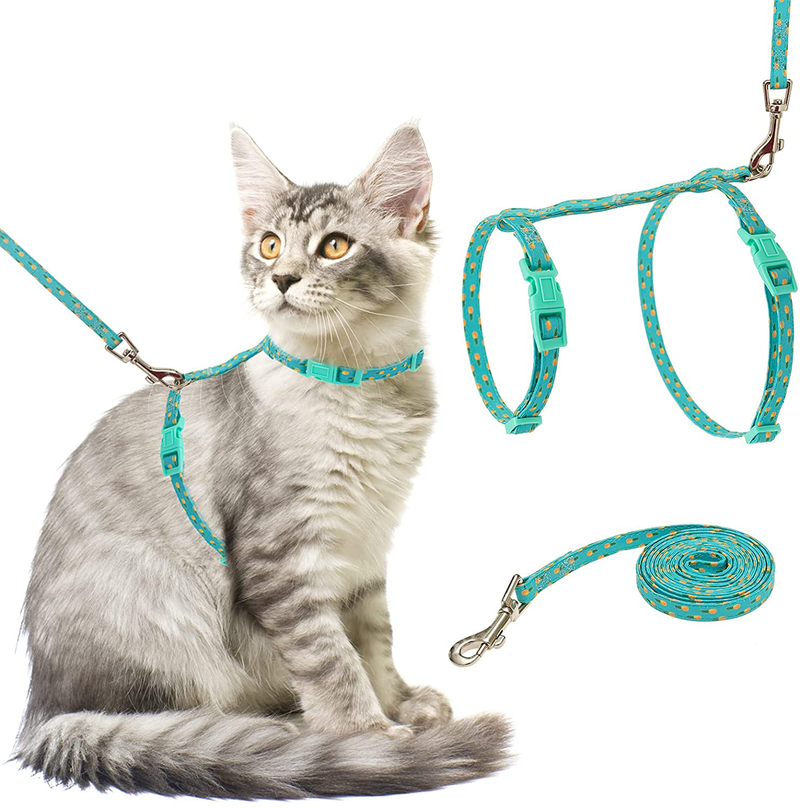 SCIROKKO Adjustable Cat Harness and Leash Set Escape Proof - Vest Harness for Kitties Walking Outdoor Animals & Pet Supplies > Pet Supplies > Cat Supplies > Cat Apparel SCIROKKO Pineapple  