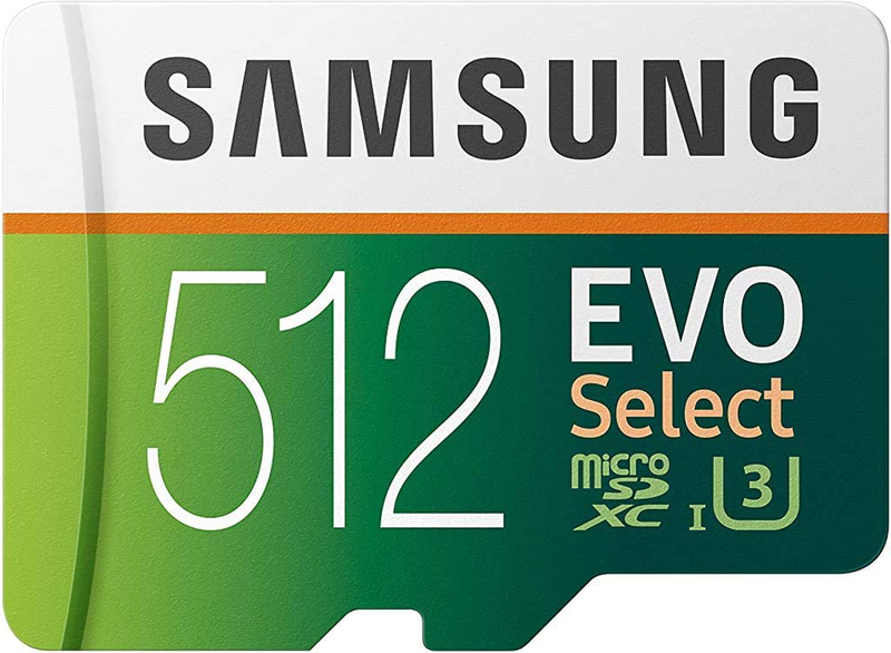 SAMSUNG: EVO Select 128GB MicroSDXC UHS-I U3 100MB/s Full HD & 4K UHD Memory Card with Adapter (MB-ME128HA) Electronics > Electronics Accessories > Memory > Flash Memory > Flash Memory Cards SAMSUNG 512GB  