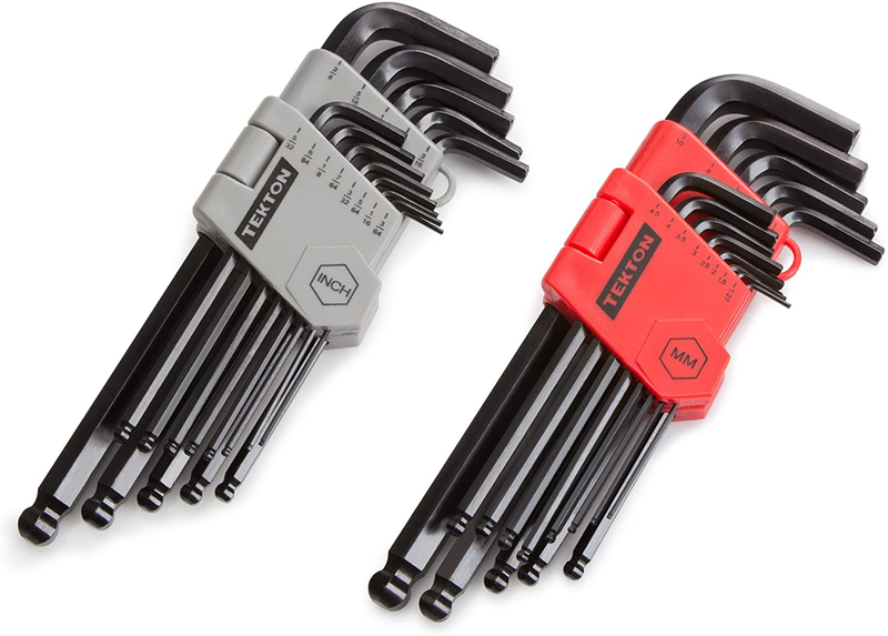 TEKTON Ball End Hex Key Wrench Set, 26-Piece (3/64-3/8 in, 1.27-10 mm) | 25282 Hardware > Tools > Tool Sets > Hand Tool Sets TEKTON Hex key wrench set  