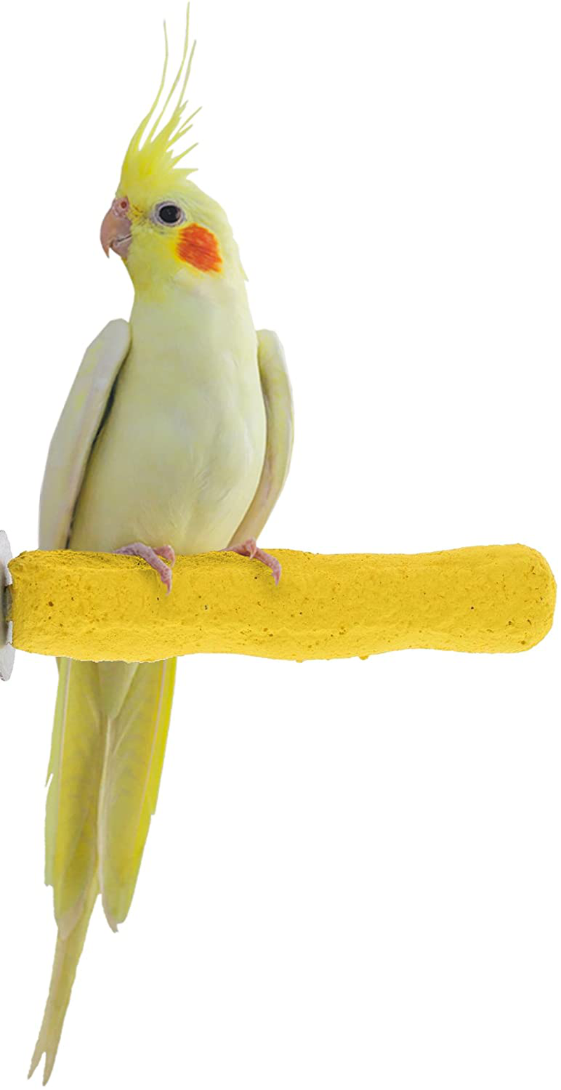 Sweet Feet and Beak Comfort Grip Safety Perch for Bird Cages - Patented Pumice Perch for Birds to Keep Nails and Beaks in Top Condition - Safe Easy to Install Bird Cage Accessories Animals & Pet Supplies > Pet Supplies > Bird Supplies Sweet Feet and Beak Yellow X-Small 4.5" 