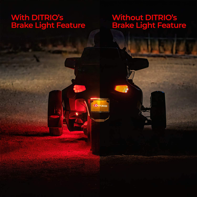 DITRIO 12pcs Underglow RGB LED Strip Light Kit DC 12V with 2 Red Blinking Brake Light Styles for Motorcycles Trikes Golf Carts ATVs UTVs – M12r  ‎DITRIO   