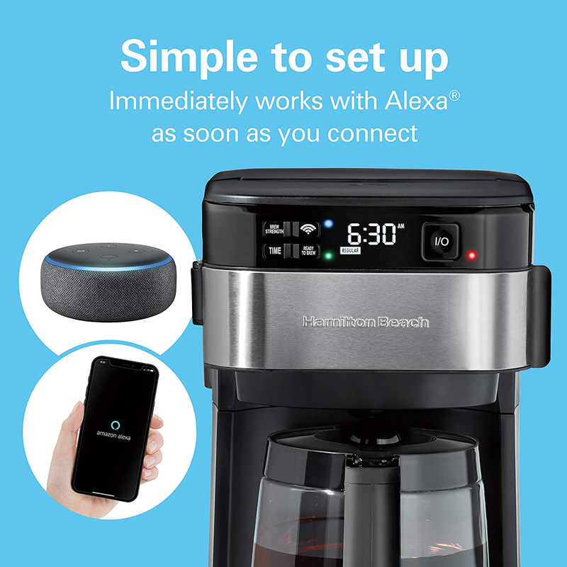 Hamilton Beach Works with Alexa Smart Coffee Maker, Programmable, 12 Cup Capacity, Black and Stainless Steel (49350) – A Certified for Humans Device Home & Garden > Kitchen & Dining > Kitchen Appliances Hamilton Beach   