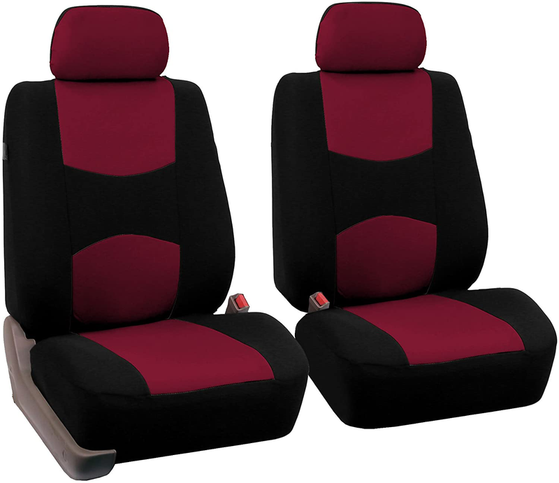 FH Group Universal Fit Flat Cloth Pair Bucket Seat Cover, (Black) (FH-FB050102, Fit Most Car, Truck, Suv, or Van) Vehicles & Parts > Vehicle Parts & Accessories > Motor Vehicle Parts > Motor Vehicle Seating FH Group Burgundy  
