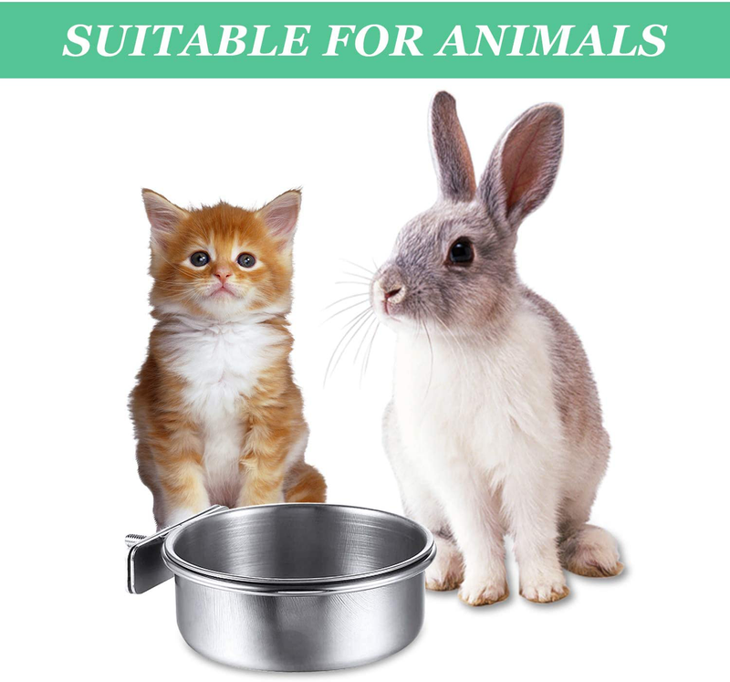 Milkary 3 Pieces Bird Feeding Dish Cups, Pet Food Water Bird Cup, Stainless Steel Parrot Feeding Cups, Animal Cage Bowl Bird Cage Cups Feeder with Clamp Holder Animals & Pet Supplies > Pet Supplies > Bird Supplies > Bird Cage Accessories > Bird Cage Food & Water Dishes Milkary   