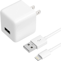 TalkWorks USB Wall Charger iPhone Adapter 12W/2.4A - Includes 5ft Lightning Cable MFI Certified For Apple iPhone 12, 12 Pro/Max, 12 Mini, 11, 11 Pro/Max, XS/Max, XR, X, 8, 7, 6, SE, 5, iPad - White Electronics > Electronics Accessories > Power > Power Adapters & Chargers MAP 140(Talkworks) White  