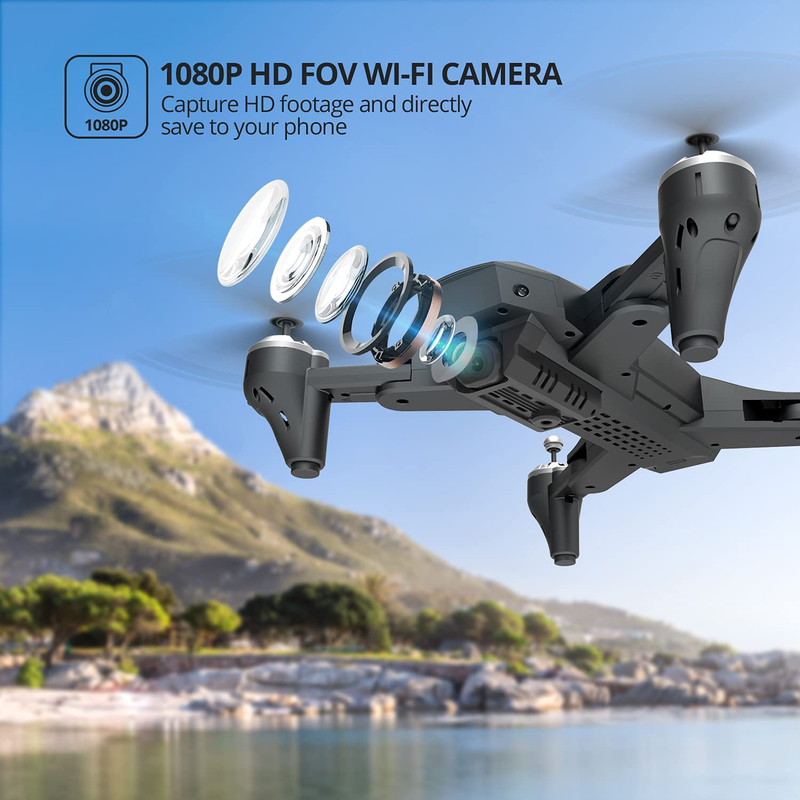 DEERC Drone with Camera 1080P HD FPV Live Video 2 Batteries and Carrying Case, RC Quadcopter Helicopter for Kids and Adults, Gravity Control, Altitude Hold, Headless Mode, Waypoints Functions Cameras & Optics > Cameras > Film Cameras DEERC   