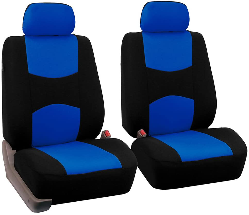FH Group Universal Fit Flat Cloth Pair Bucket Seat Cover, (Black) (FH-FB050102, Fit Most Car, Truck, Suv, or Van) Vehicles & Parts > Vehicle Parts & Accessories > Motor Vehicle Parts > Motor Vehicle Seating FH Group Blue/Black  