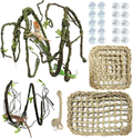 PietyPet Reptile Lizard Habitat Decor Accessories, Bearded Dragon Hammock, Reptile Hammock with Artificial Climbing Vines and Plants for Chameleon, Lizards, Gecko, Snakes, Lguana Animals & Pet Supplies > Pet Supplies > Reptile & Amphibian Supplies PietyPet B  