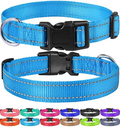 FunTags Reflective Nylon Dog Collar,Adjustable Pet Collars with Quick Release Buckle for Puppy Small Medium Large Dogs,18 Classic Solid Colors,4 Sizes Animals & Pet Supplies > Pet Supplies > Dog Supplies FunTags Skyblue S - 3/4"x(10"-16") 