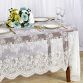 Lace-Tablecloth-Rectangular 60x120-Inch White Rectangle Overlay Tea Tablecloth Lace Tablecloths Long Rectangular Tablecloth Lace Tablecloth 60 Table Floral Embroidery Lace Table Cloths Decoration Arts & Entertainment > Hobbies & Creative Arts > Arts & Crafts ShinyBeauty 013-white 2 