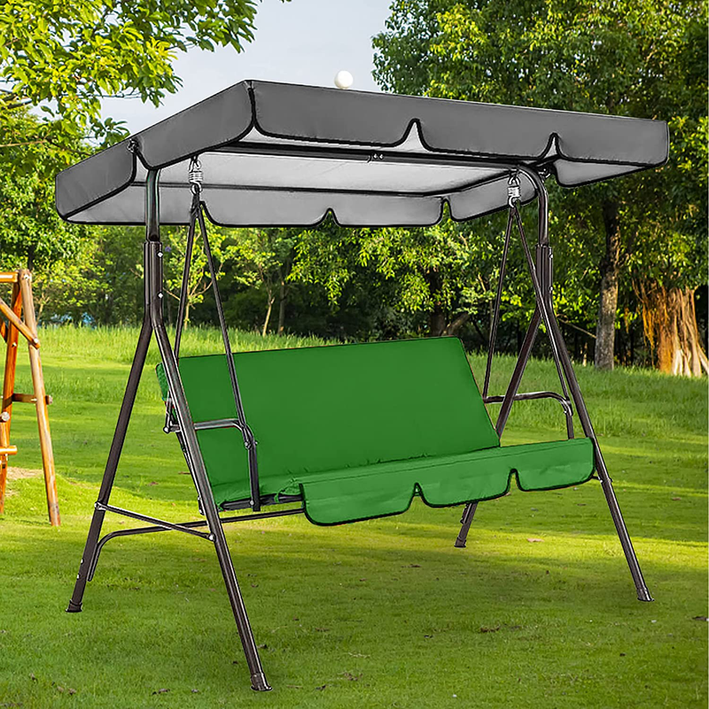 Outdoor Patio Swing Cushion Replacement, Waterproof Porch Seat Cover for Swing, Swing Replacement Cushions Chair Cover for 3-Seat Swing Chair Garden Yard, Only Swing Cushion (Green) Home & Garden > Lawn & Garden > Outdoor Living > Porch Swings Broadsheet   