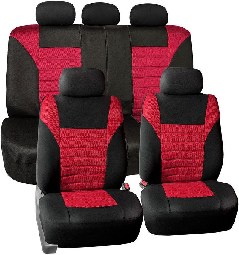 FH Group FB068MINT115 Mint Universal Car Seat Cover (Premium 3D Air mesh Design Airbag and Rear Split Bench Compatible) Vehicles & Parts > Vehicle Parts & Accessories > Motor Vehicle Parts > Motor Vehicle Seating FH Group Red Full Set  