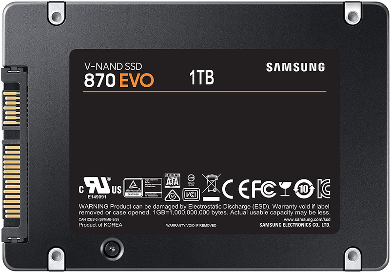 SAMSUNG 870 EVO 1TB 2.5 Inch SATA III Internal SSD (MZ-77E1T0B/AM) Electronics > Electronics Accessories > Computer Components > Storage Devices SAMSUNG   