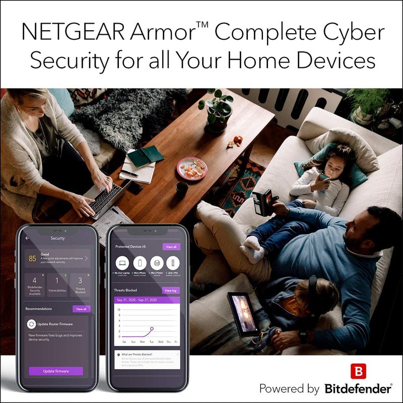 NETGEAR Nighthawk Smart Wi-Fi Router, R6700 - AC1750 Wireless Speed Up to 1750 Mbps | Up to 1500 Sq Ft Coverage & 25 Devices | 4 x 1G Ethernet and 1 x 3.0 USB Ports | Armor Security Electronics > Networking > Modems NETGEAR   