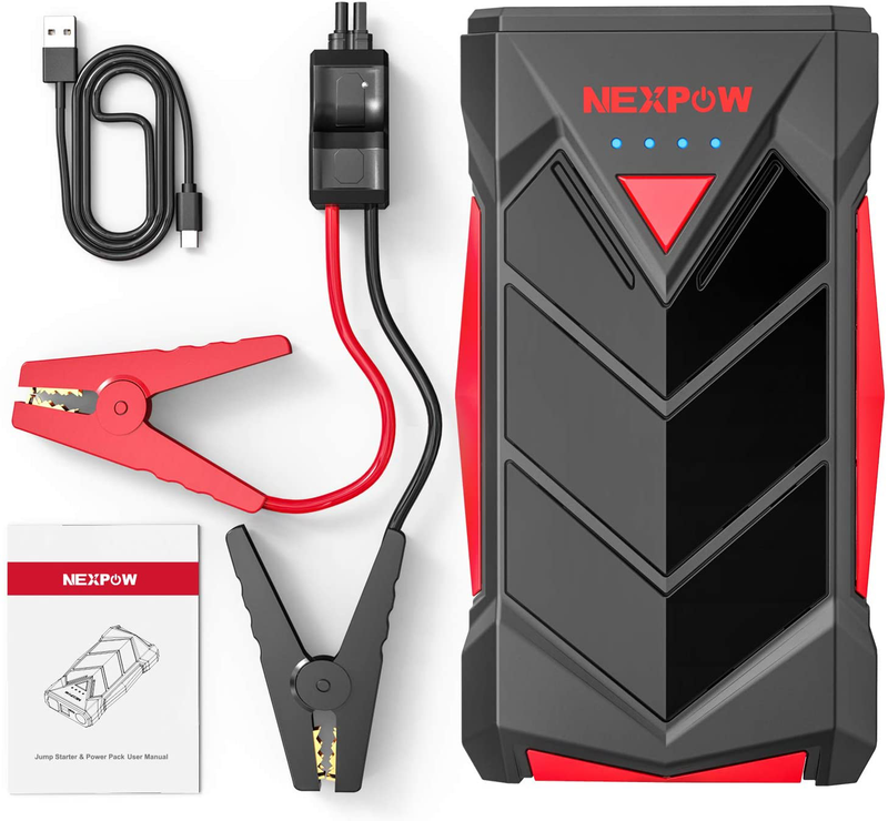 NEXPOW Car Battery Starter, 1000A Peak 12V Car Battery Jump Starter Power Pack with USB Quick Charge (Up to 7L Gas or 5.5L Diesel Engine) Battery Booster with Built-in LED Light Vehicles & Parts > Vehicle Parts & Accessories > Vehicle Maintenance, Care & Decor > Vehicle Repair & Specialty Tools > Vehicle Jump Starters NEXPOW   
