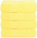 Elvana Home 4 Pack Bath Towel Set 27x54, 100% Ring Spun Cotton, Ultra Soft Highly Absorbent Machine Washable Hotel Spa Quality Bath Towels for Bathroom, 4 Bath Towels Burgundy Home & Garden > Linens & Bedding > Towels Elvana Home Lime Yellow  