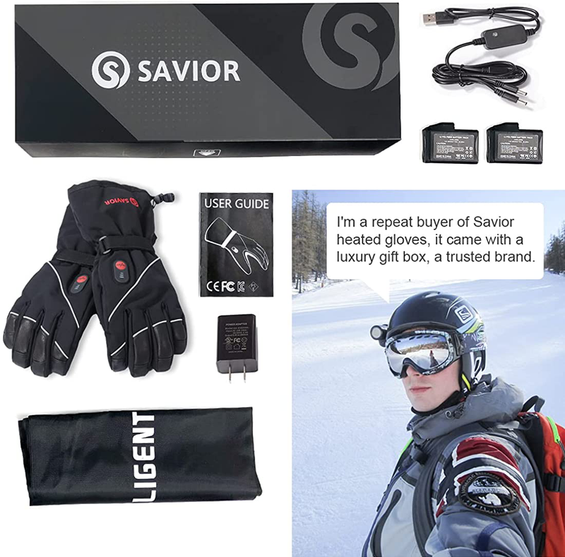 Savior Heated Gloves for Men Women, Rechargeable Electric Heated Gloves ,Heated Skiing Gloves and Snowboarding Gloves  SAVIOR HEAT   