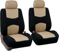 FH Group Universal Fit Flat Cloth Pair Bucket Seat Cover, (Black) (FH-FB050102, Fit Most Car, Truck, Suv, or Van) Vehicles & Parts > Vehicle Parts & Accessories > Motor Vehicle Parts > Motor Vehicle Seating FH Group Beige/Black  