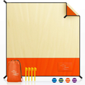 OCOOPA Beach Blanket Sandproof, Extra Large 10x9.2ft, Sand Free Water Resistant Sand Proof, Durable Parachute Nylon, Hawaii Beach Collection, Vibrant Colors, Light Weight Home & Garden > Lawn & Garden > Outdoor Living > Outdoor Blankets > Picnic Blankets OCOOPA L(83x79inches)- Sunset Orange  