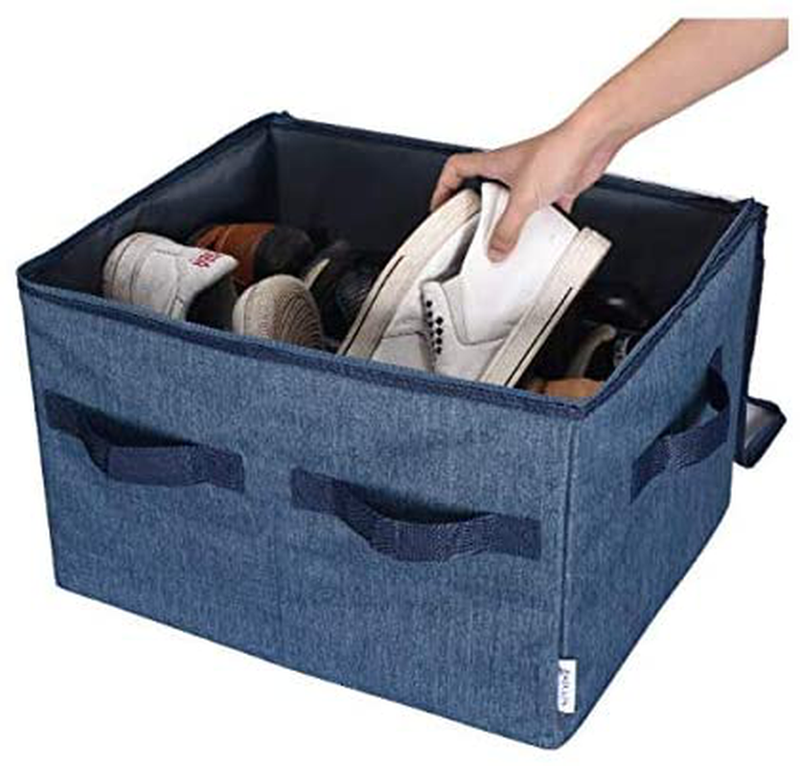 Moteph Shoe Organizer Closet Storage Solution with Clear Cover & Adjustable Dividers for Shoes, Handbags, Blankets, Linen, Clothing (Grey, Medium - 16 Pairs) Furniture > Cabinets & Storage > Armoires & Wardrobes Moteph   