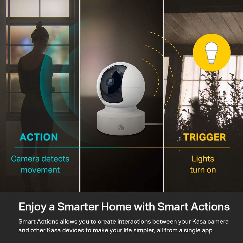 Kasa Indoor Pan/Tilt Smart Home Camera, 1080p HD Security Camera wireless 2.4GHz with Night Vision, Motion Detection for Baby Monitor, Cloud & SD Card Storage, Works with Alexa & Google Home (EC70) Cameras & Optics > Cameras > Surveillance Cameras TP-Link   