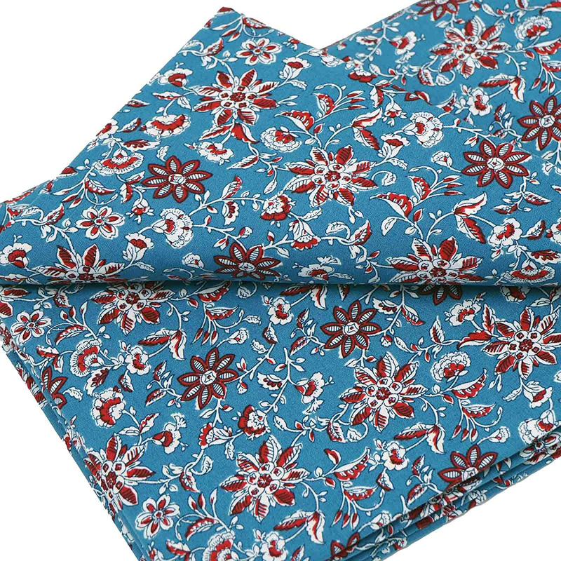 Master FAB -100% Cotton Fabric by The Yard for Sewing DIY Crafting Fashion Design Printed Floral(Spring Flowers Blue) Arts & Entertainment > Hobbies & Creative Arts > Arts & Crafts > Crafting Patterns & Molds > Sewing Patterns Master FAB Red Flowers on Blue  